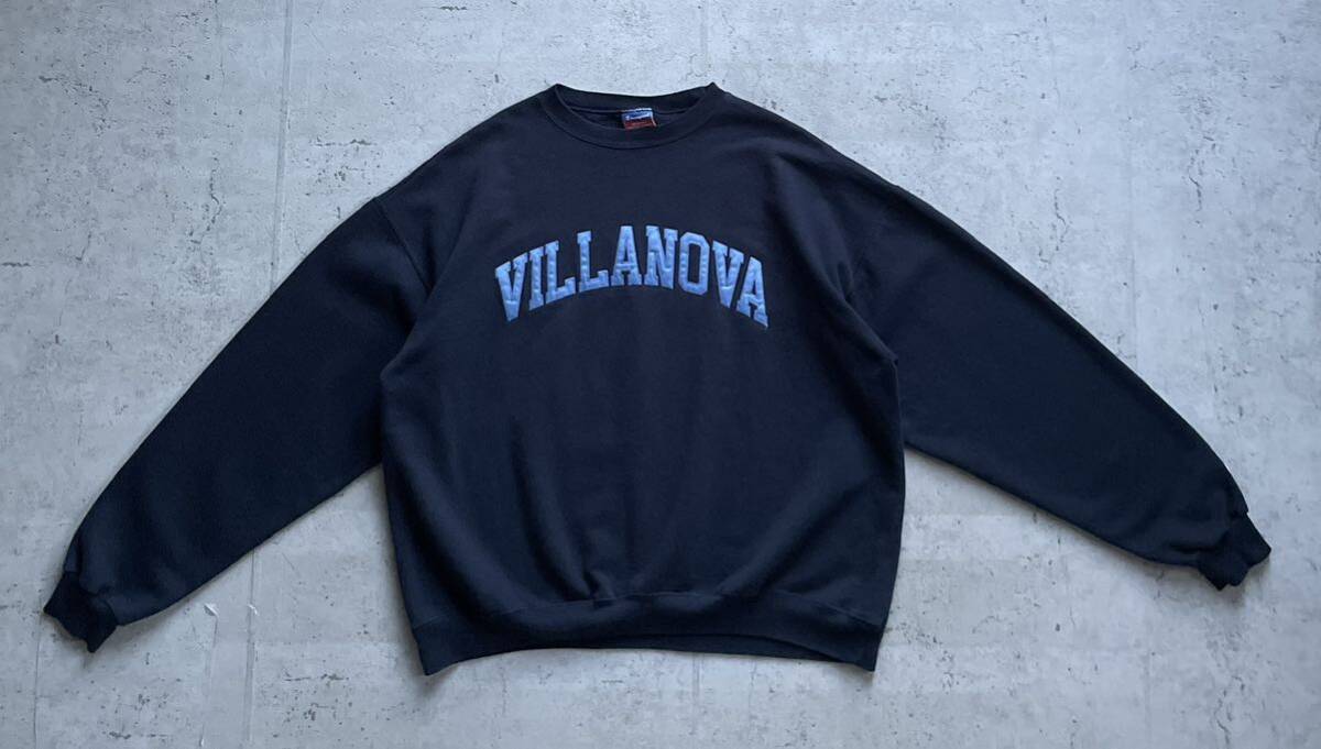 champion チャンピオン カレッジロゴ VILLANOVA クルーネック スウェット トレーナー ネイビー XL_画像2