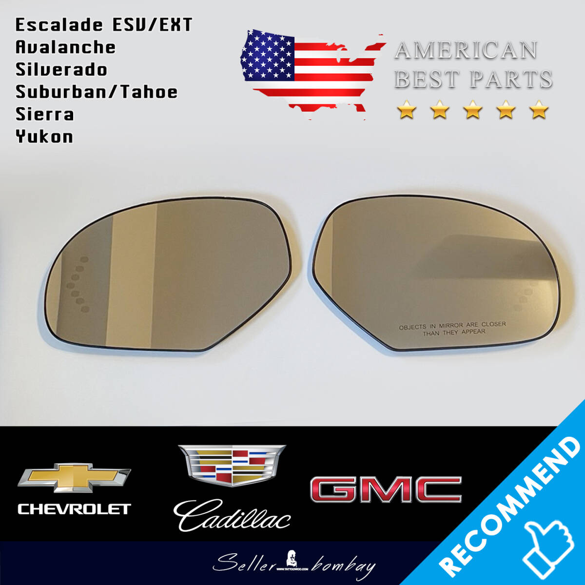 [ same day shipping OK!] new goods unused Escalade / Avalanche / Tahoe / Suburban / silvered / Yukon / Sierra /GMC/ door mirror lens for exchange RED