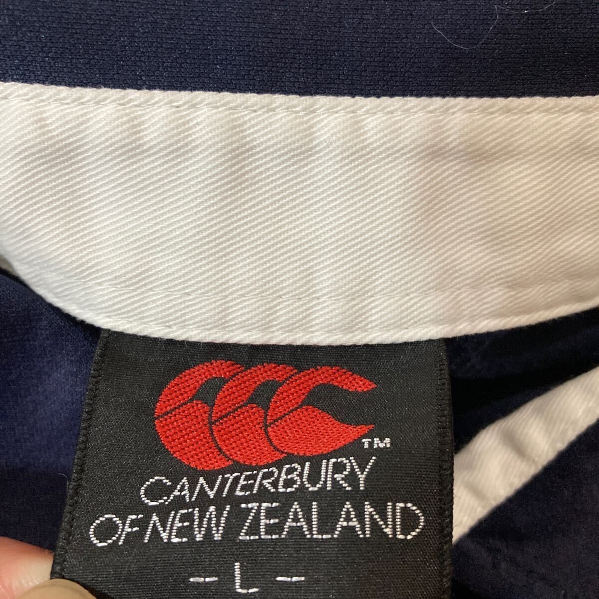 CANTERBURY OF NEW ZEALAND カンタベリー ラガーシャツ ラガージャージ ポロシャツ 半袖シャツ Lサイズ ネイビー ラグビー_画像3