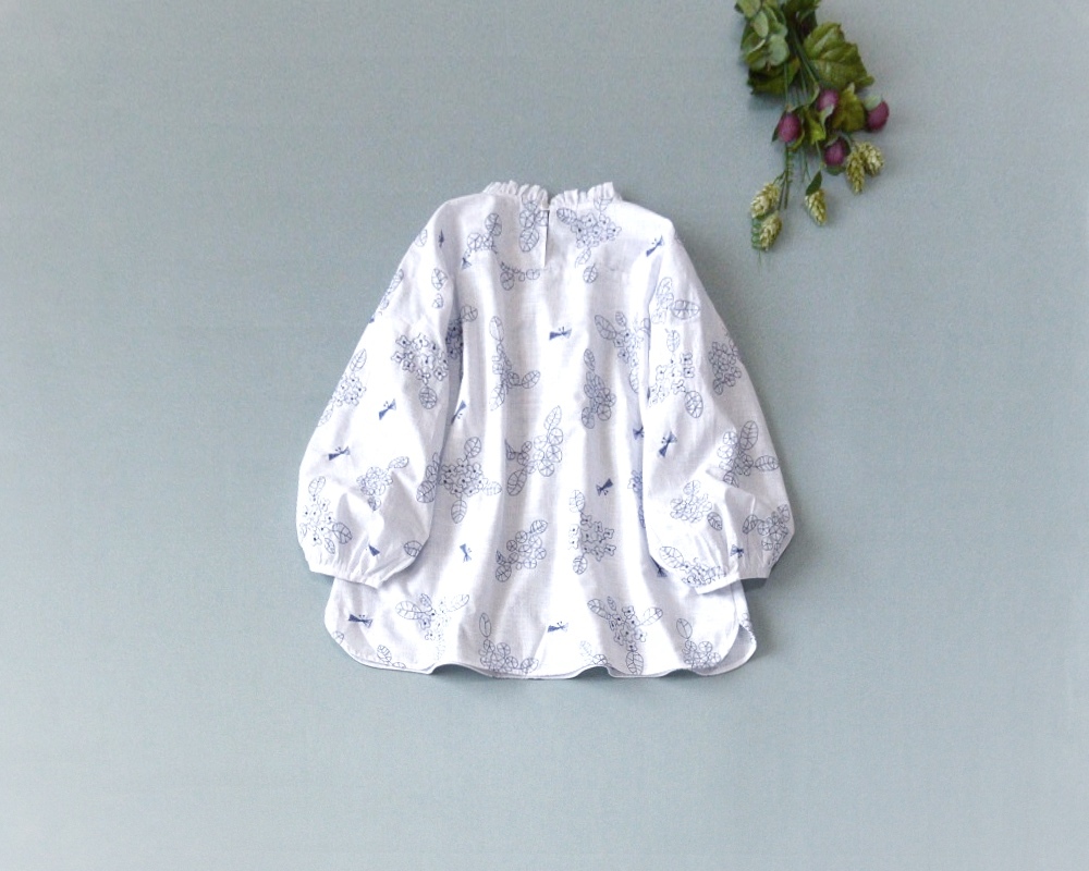 コットン100％紫陽花刺フリル衿ゆったり着られるシンプルなトップス♪の画像7