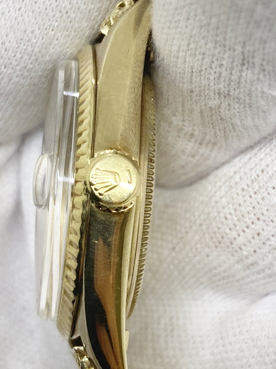 ◆◆【ロレックス】ＲＯＬＥＸ　ヴィンテージ デイトジャスト 1601　1970年 K18 金無垢 ベルト社外品 腕時計 oi◆◆_画像4