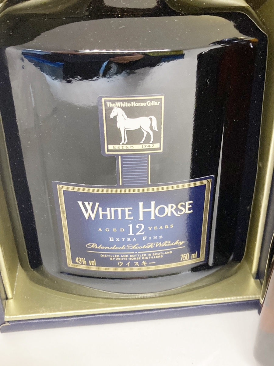 ◆◆【古酒】 WHITE HORSE ホワイトホース /8年/エクストラファイン/12年エクストラファイン スコッチ ウイスキー3本セット 未開栓 oi◆◆の画像4