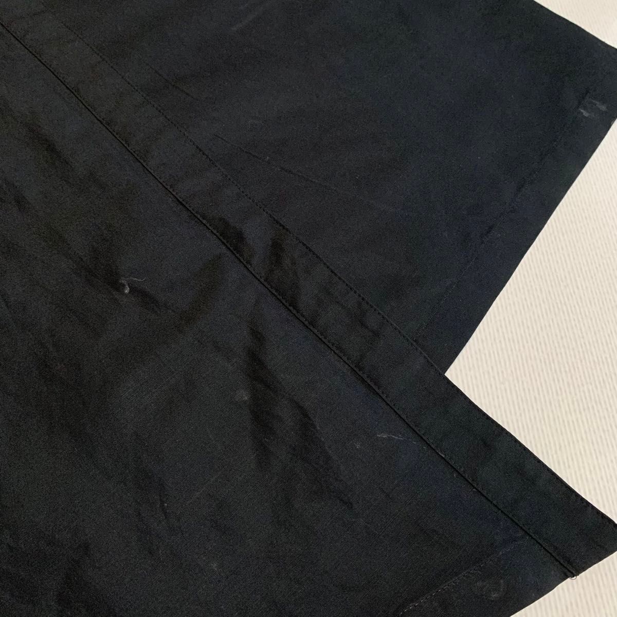 NOVESPAZIO  ワンピース　2way シルク混　半袖　シャツ　ブラック　 ロング  ロングコート　スプリングコート
