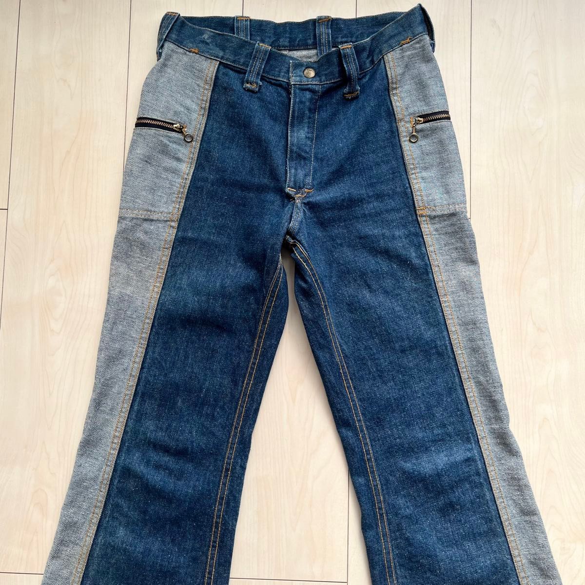 希少 70s LEE リー リバーシブル デニムパンツ ブーツカット 希少 70s LEE リー リバーシブル デニムパンツ ブーツカット