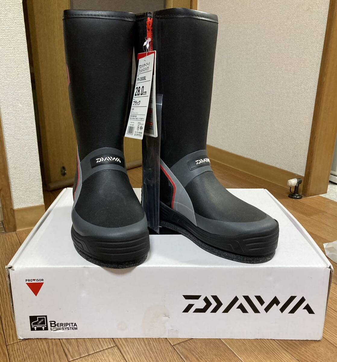 新品　タグ付 ダイワ　プロバイザー　PV-3500BL 28.0cm ブラック　フェルトスパイク　磯靴 スパイク　黒　DAIWA フィッシングシューズ_画像1