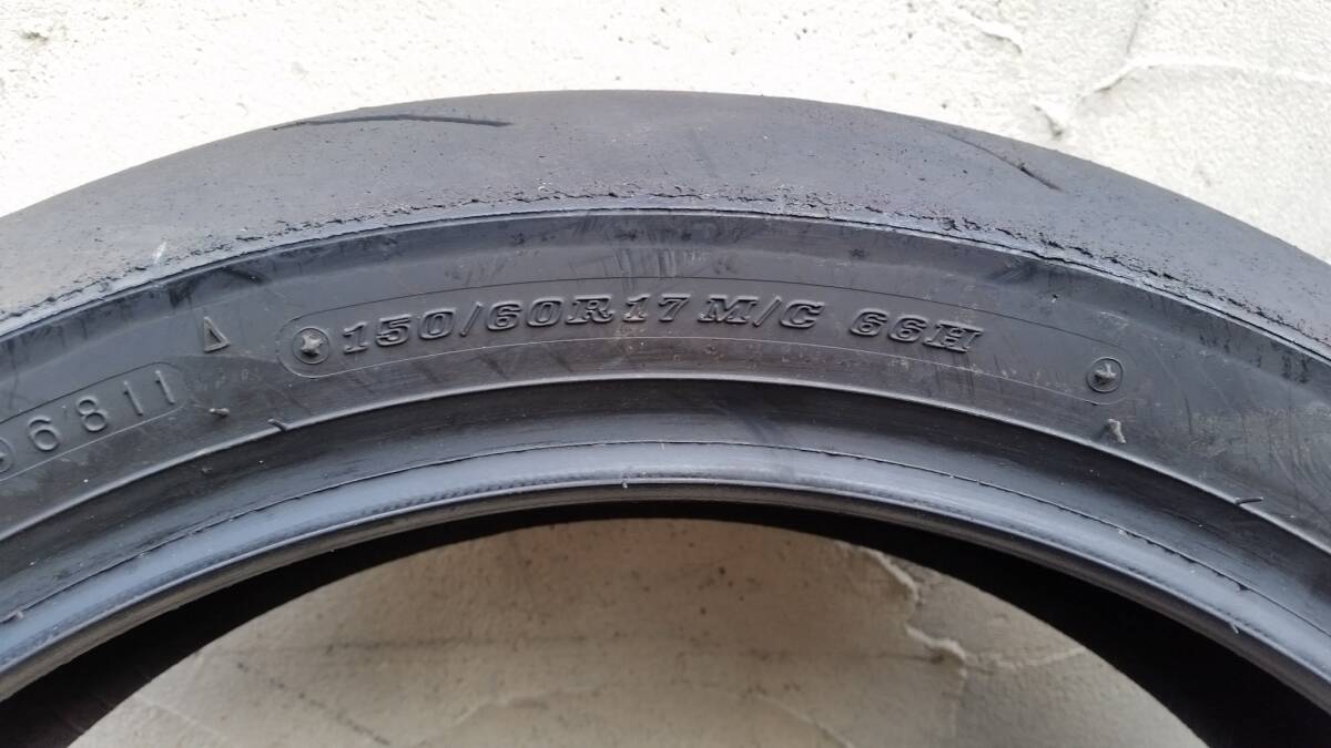 ダンロップ　α13SP　150/60R17 66H Hレンジ センターバリ山　中古　リア用　3922 同梱可_画像7