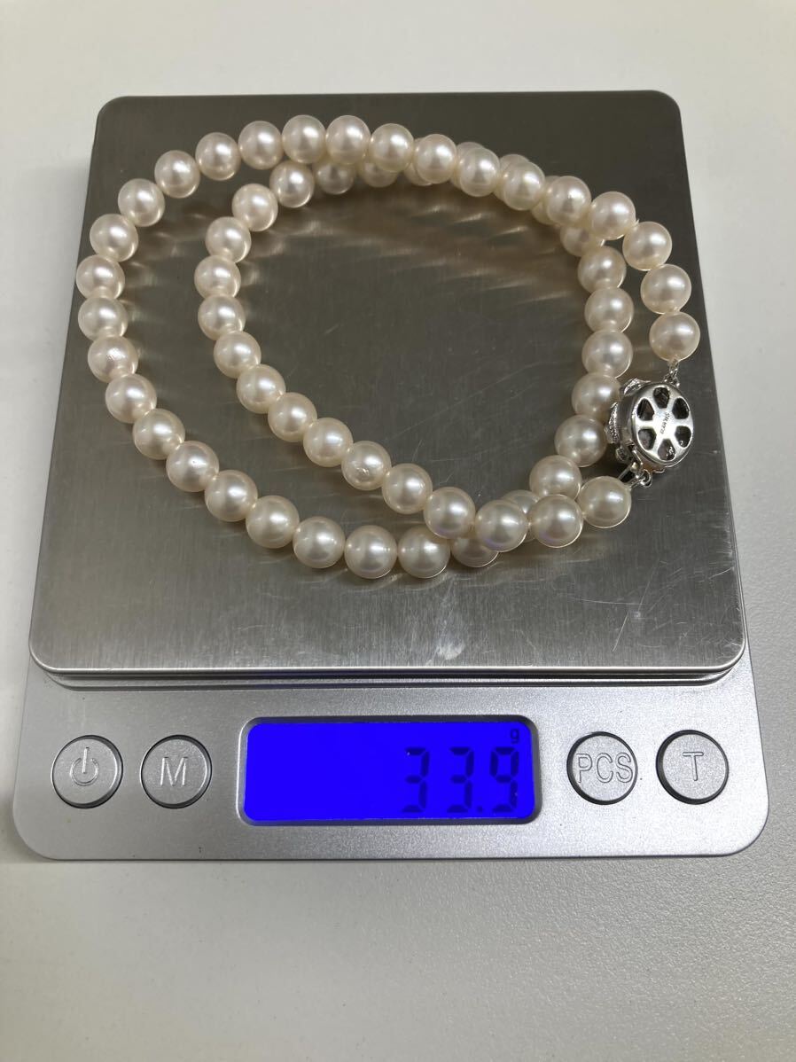 パール　ネックレス　イヤリング　セット　真珠 パールネックレス SILVER 総重量33.9g 鑑定書付き　ケース付き　アクセサリー _画像5