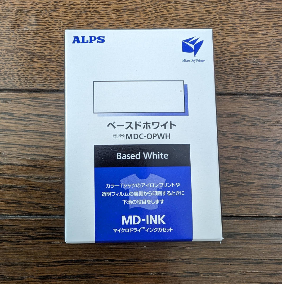 【新品】ALPS製 ALPSプリンター用ベースドホワイト Opaque White インクリボン 型番 MDC-OPWH 対象モデル MD-5000/MD-5500_画像1
