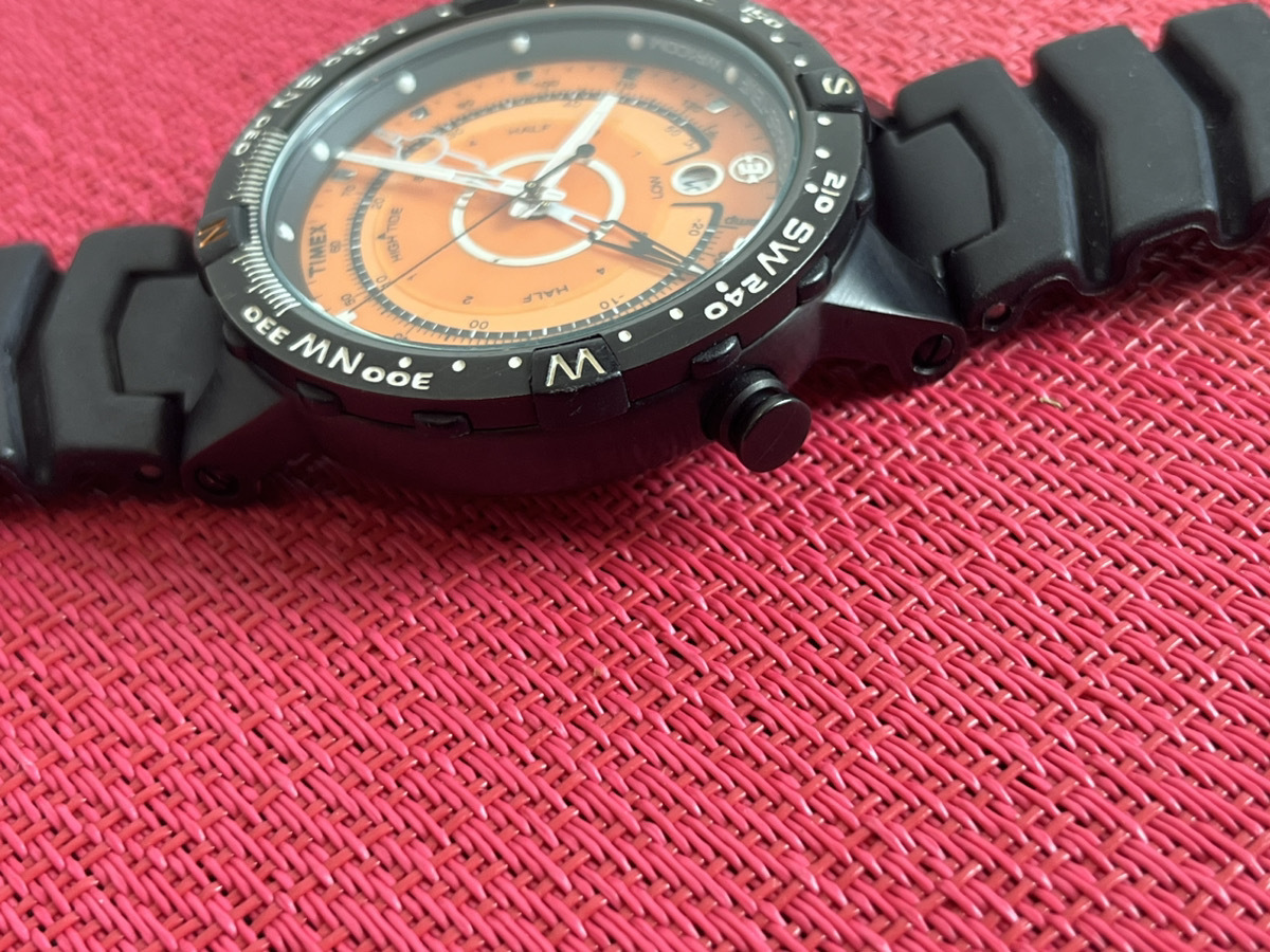 12621-02★TIMEX/タイメックス T49706 エクスペディション E-タイド コンパス 腕時計 ブラック×オレンジ★_画像8