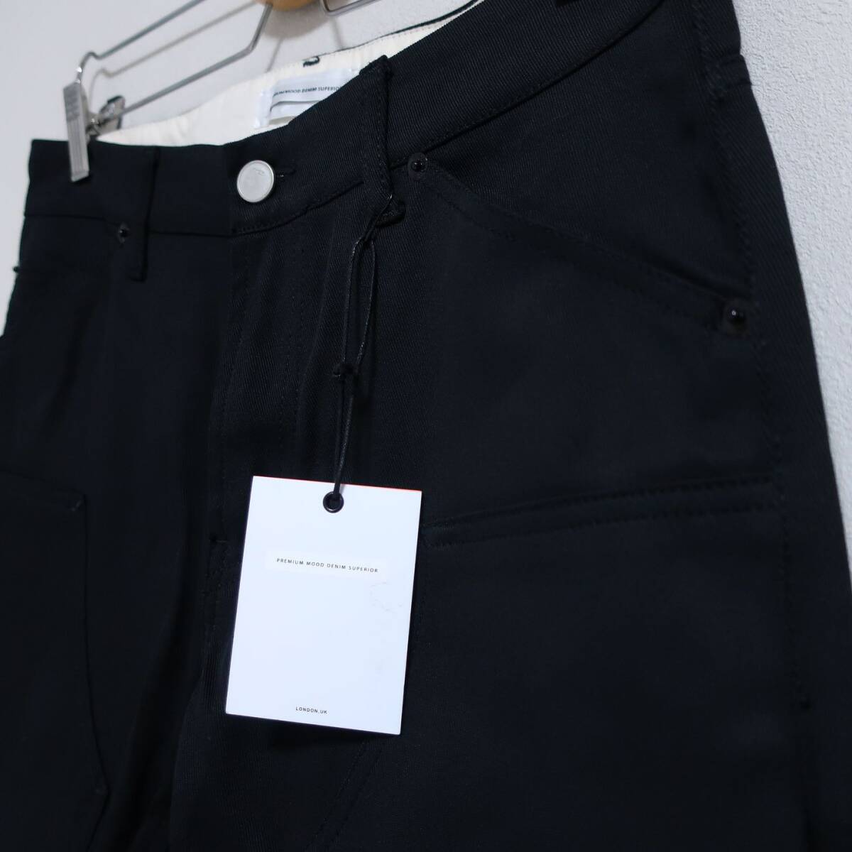 新品 未使用 P.M.D.S. PREMIUM MOOD DENIM SUPERIOR イタリア製 美脚 デニム カーゴ ジーンズ パンツ PMDS 黒 ブラック メンズ W30 Mサイズ