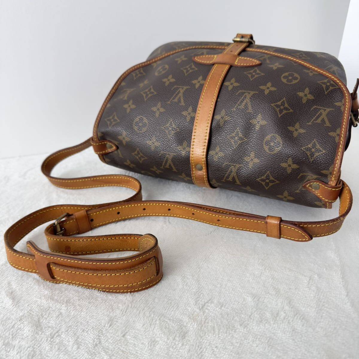 1円〜★LOUIS VUITTON ルイヴィトン ソミュール30 ショルダーバッグ モノグラム フラップ M42256 ブラウン メッセンジャーバッグ 茶色 4_画像8