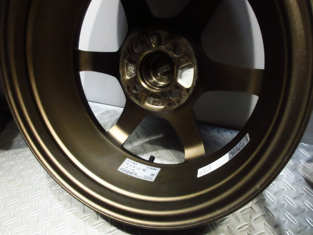 美品 走行極少 RAYS VOLK TE37 SONIC 15インチ 5.5J+45 PCD100-4穴 H36S アルトワークス 他 カスタム 軽自動車 コンパクトカー 等_画像5