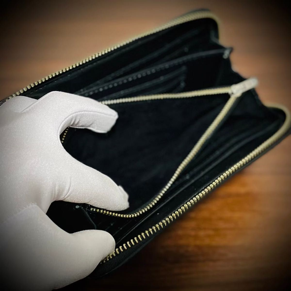 海の宝石 スティングレイ 長財布 メンズ財布 カード１５枚 大容量 ガルーシャ ポリッシュ ブラック 黒 送料無料 YKK