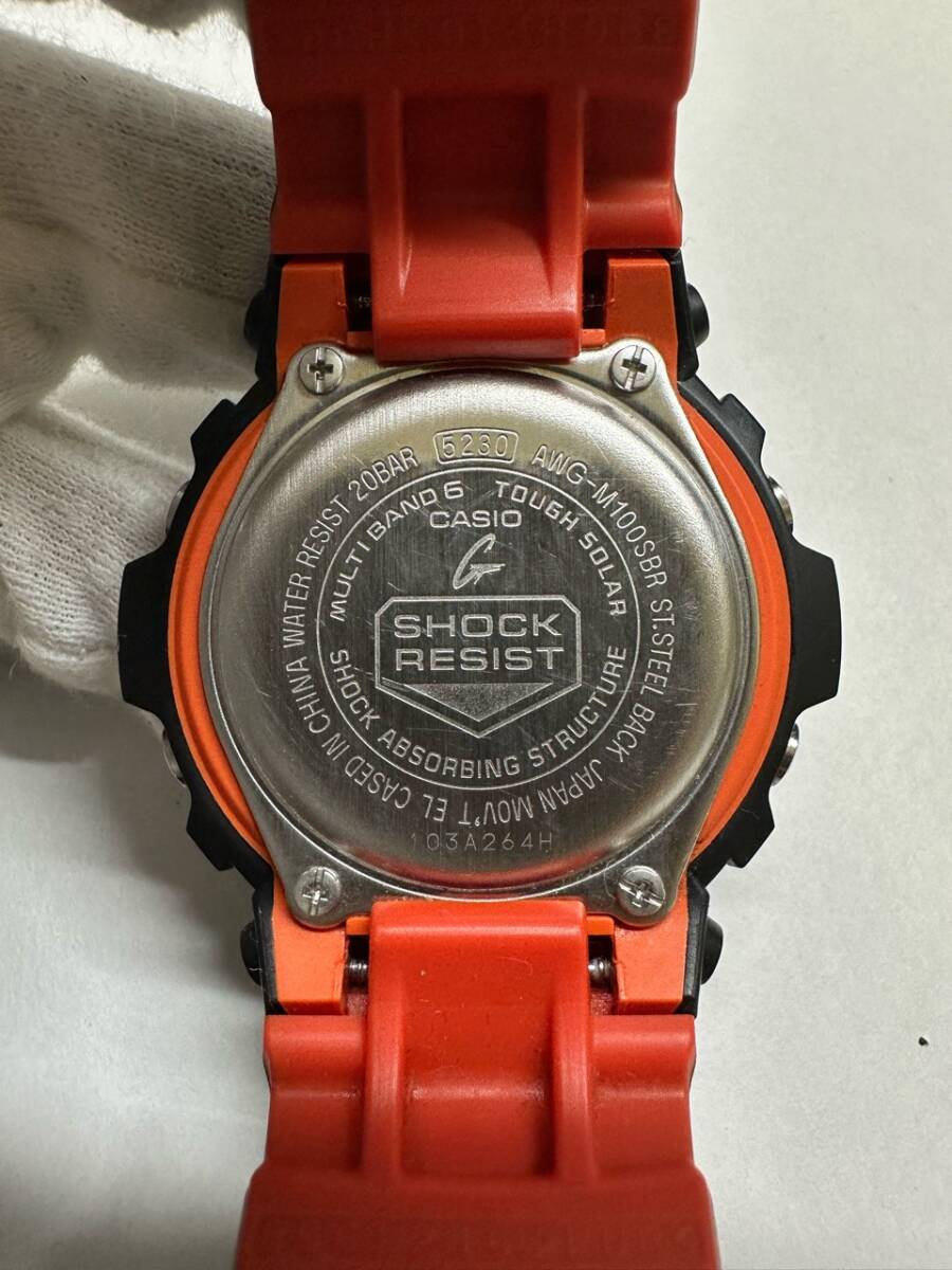 美品　CASIO　カシオ　G-SHOCK　AWG-M100SBR　ソーラー　電波　腕時計　クオーツ　メンズ　NS00165_画像2