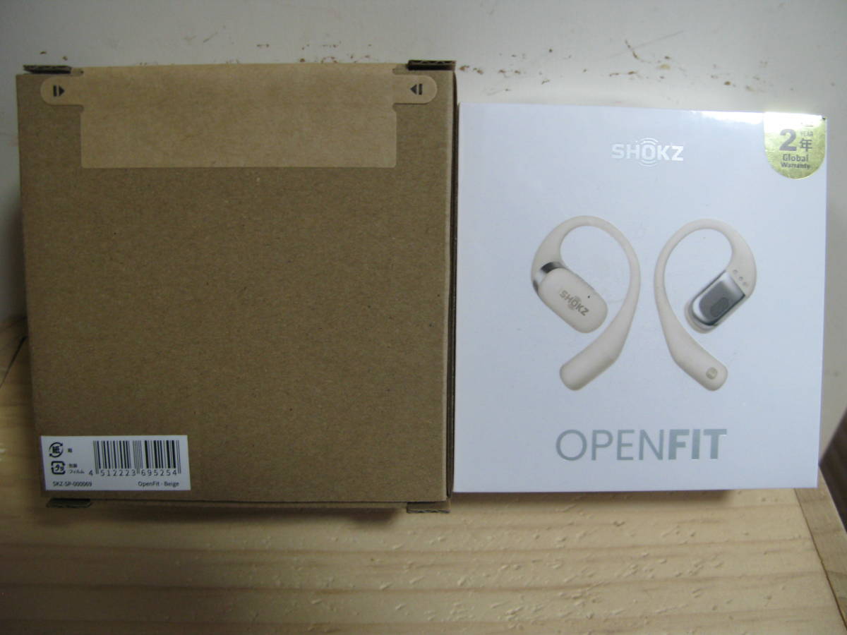 3/30終了　新商品です。　ショックスShokz OpenFit 2023年新登場 完全ワイヤレスイヤホンベージュ未開封です商品説明を納得の上入札を_画像1