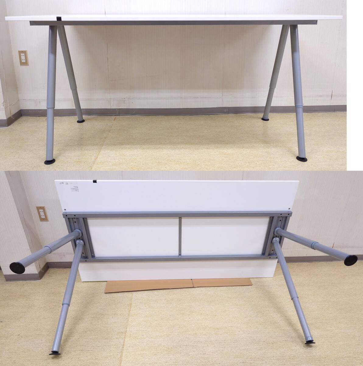 【引き取り可】IKEA イケア GALANT デスク ホワイト■サイズ約１６０ｘ８０ｘ６０～９０ｃｍ（高さ調節可能）■PCテーブル 学習机の画像2