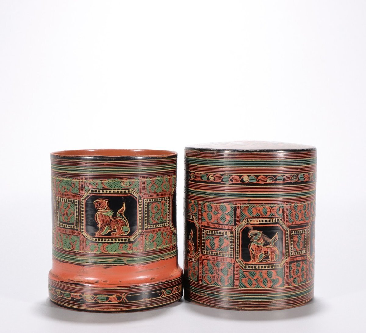 【安】清時代 漆器 瑞獣紋蓋盒 極細工 古置物 古擺件 中国古美術 古美味 時代物 古董品 300_画像4
