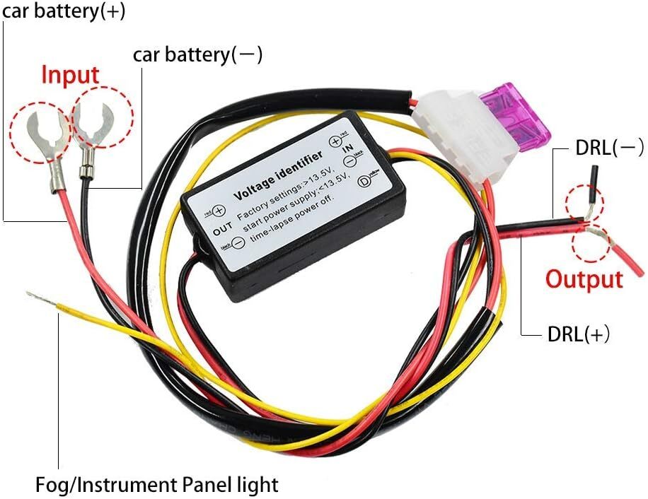 YUNPICAR デイライト LED 自動点灯ユニット コントローラー 12V 24W エンジンON時で点灯 減光機能付 ポジショの画像2