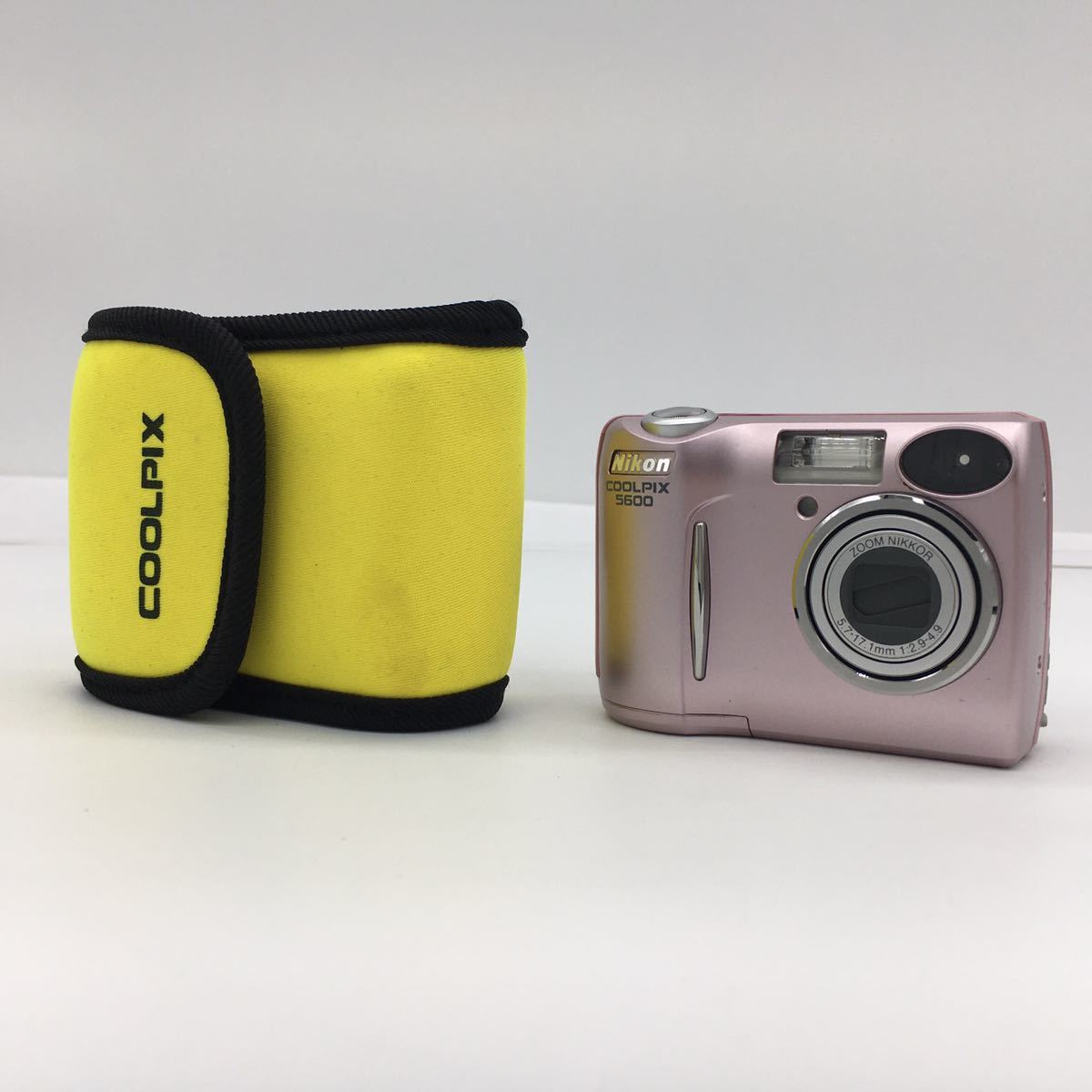 Nikon COOLPIX 5600 E5600 ニコン クールピクス ピンク コンパクト デジタル カメラ コンデジ 専用カバー付属 動作確認済 現状品 _画像1