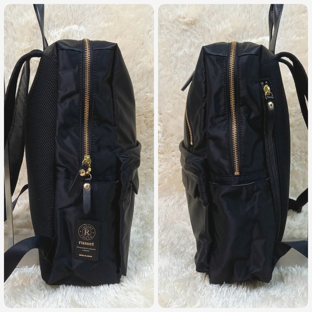 【未使用・極美品】 russet ラシットリュックサック バッグ リュックTHE CLOUDS NYLON クラウド ナイロンA4サイズ収納可 ブラック 黒 【未使用・極美品】 russet ラシットリュックサック バッグ リュックTHE CLOUDS NYLON クラウド ナイロンA4サイズ収納可 ブラック 黒