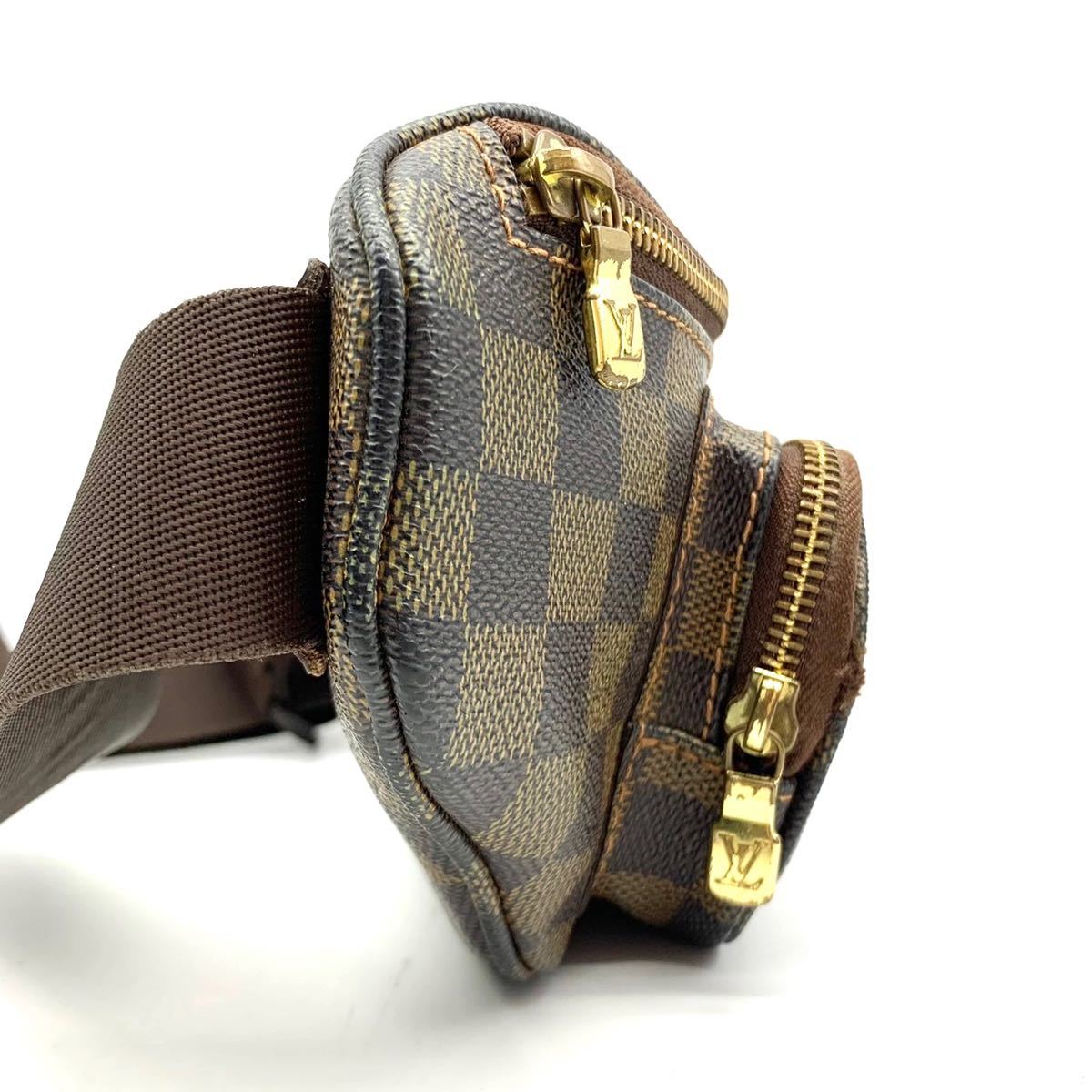 1円●極美品●LOUIS VUITTON ルイヴィトン ダミエ メルヴェール N51172 バムバッグ ウエストポーチ ショルダーバッグ レディース メンズの画像4