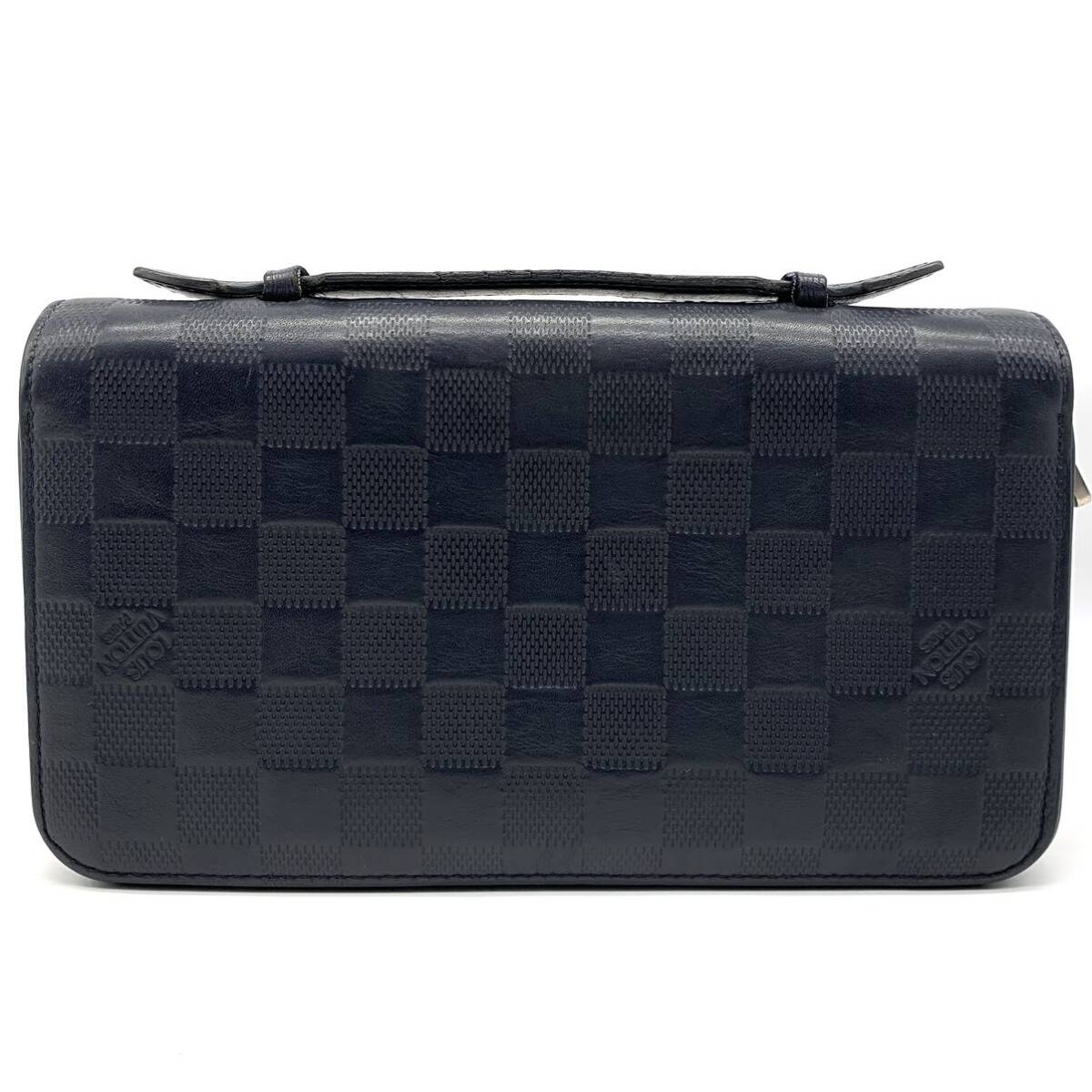 1円●極美品●LOUIS VUITTON ルイヴィトン ダミエ アンフィニ ジッピーXL ラウンドファスナー長財布 セカンドバッグ レザー メンズ N61254_画像3