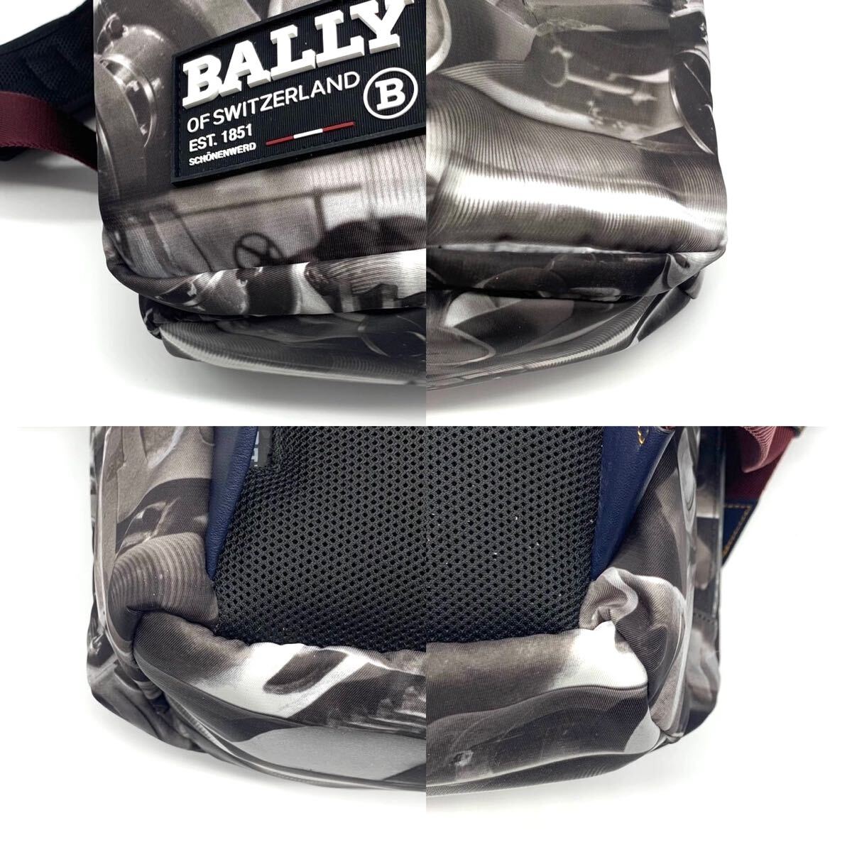 1円●未使用に近い/限定モデル●BALLY バリー MACHINERY マシンナリー バックパック リュックサック 大容量 A4◎ キャンバス レザー メンズの画像7