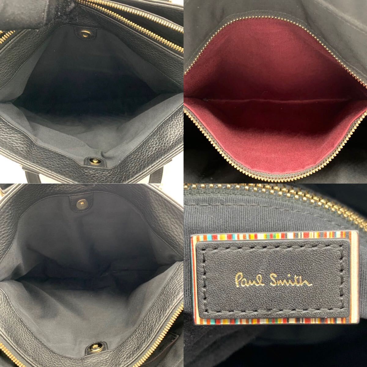 1 jpy * ultimate beautiful goods / regular price 8 ten thousand *Paul Smith Paul Smith tote bag business bag shoulder shoulder ..* A4 storage wrinkle leather car f leather black men's 