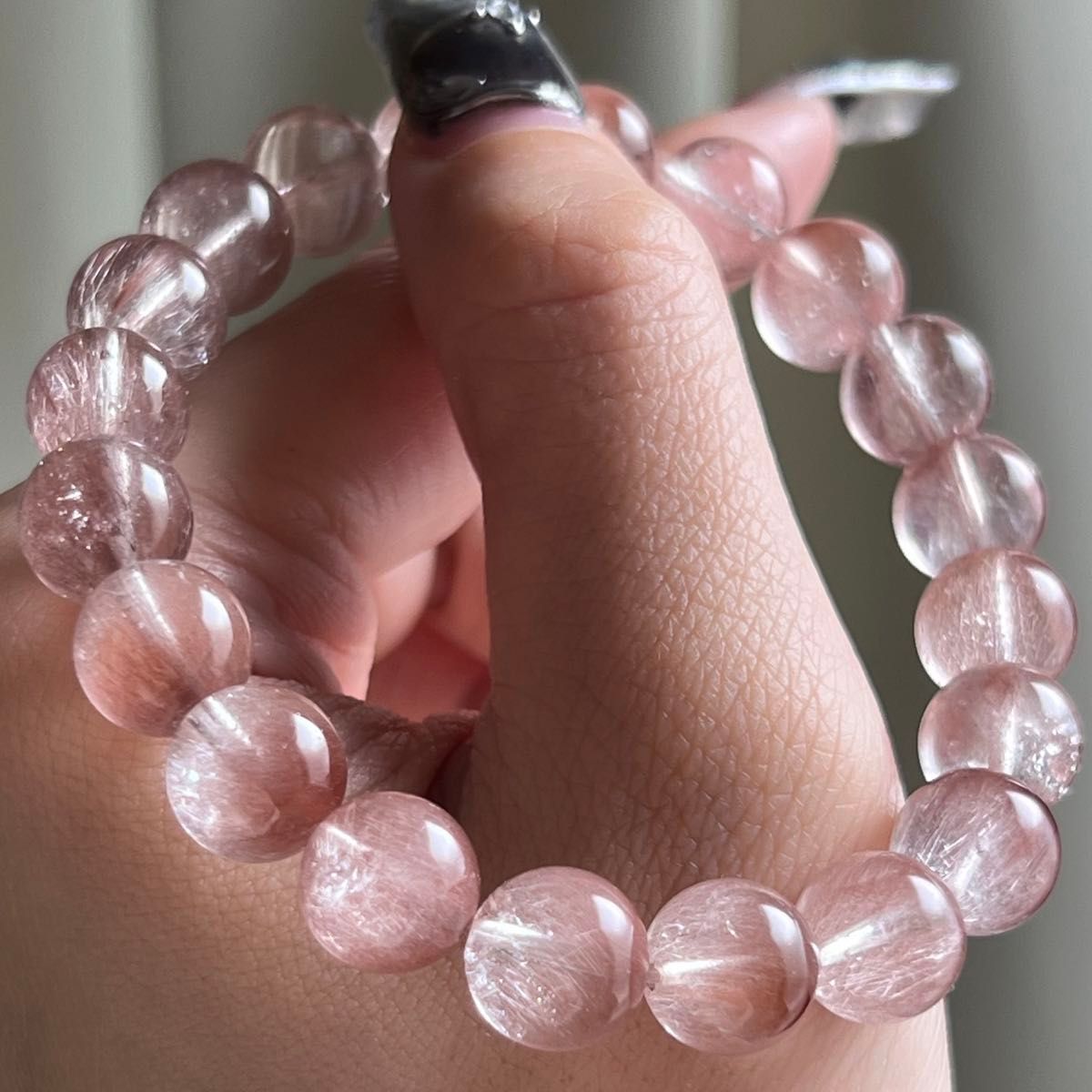 高品質天然石 ピンクサゲニティッククォーツ/ラビットヘアルチル 高品質天然石 ピンクサゲニティッククォーツ/ラビットヘアルチル