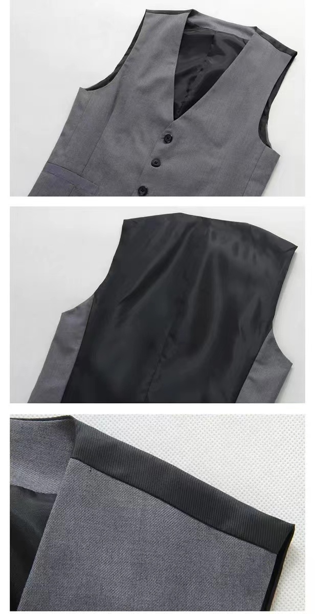 ベスト　ジレ　メンズ トップス　ビジネス セレモニー スーツ シャツ上　フォーマル　シンプル　就活　結婚式　卒業式　グレー　 XL_画像6
