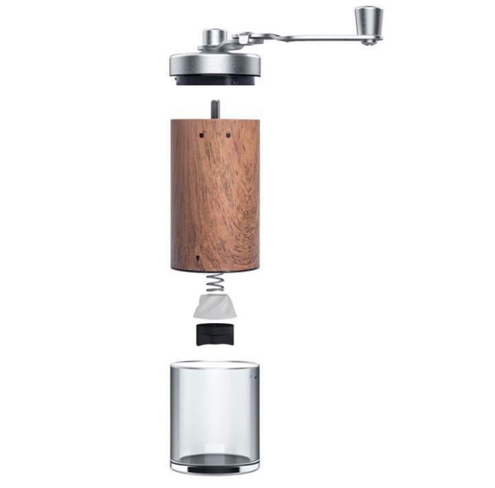  hand .. coffee mill coffee mill legume .. wood grain glass style outdoor camp .. adjustment compact circle wash 