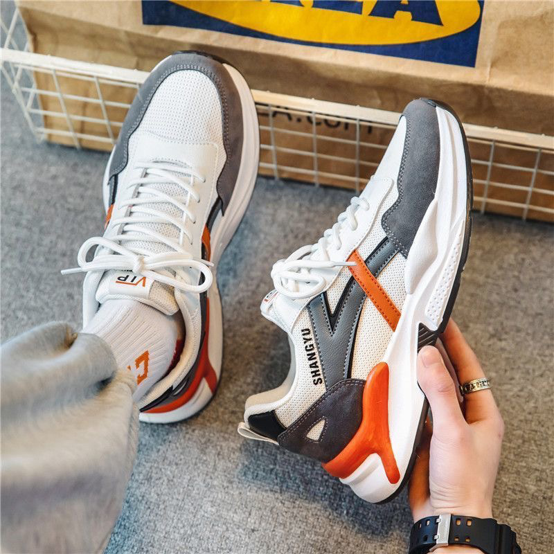  sneakers men's men's shoes men's sneakers running shoes sport shoes man shoes ventilation four season combined use ..... orange 25cm