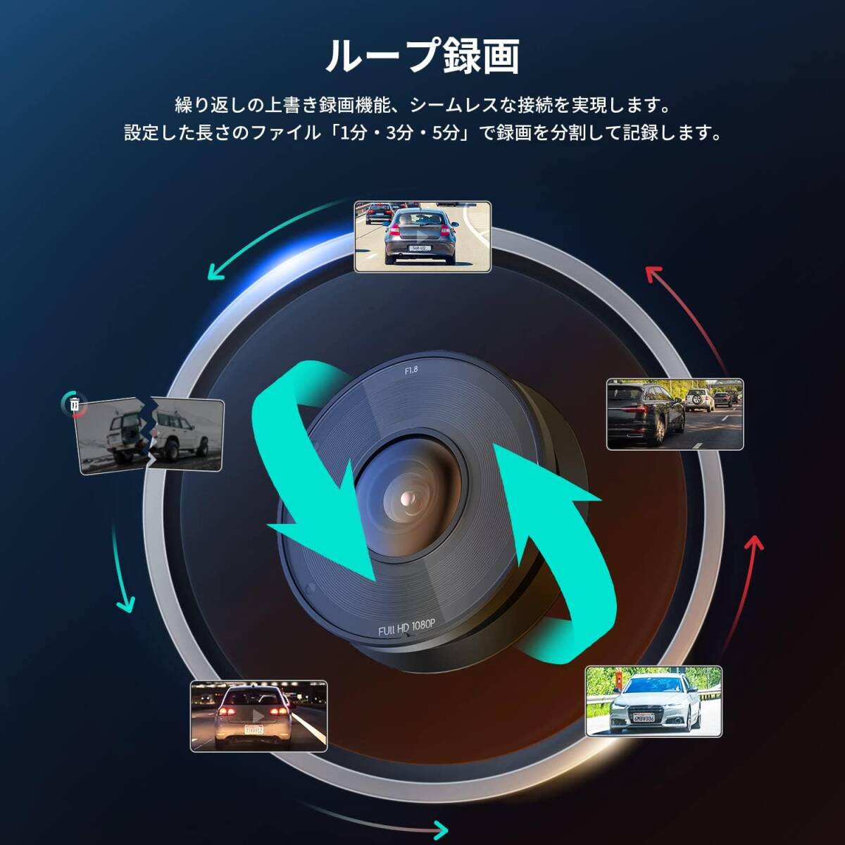 【未使用】COOAU Lm2090 ドライブレコーダー ドラレコ 超小型 170°広角 2インチ大画面 24時間 ノイズ対策済み 取り付け簡単 車載の画像10