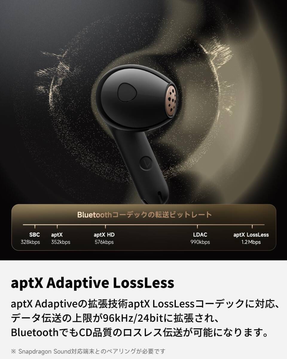 【美品・通電確認済】SOUNDPEATS LM2118 Air4 ワイヤレスイヤホン Snapdragon Sound 対応 aptX adaptive LossLess アダプティブANCの画像9