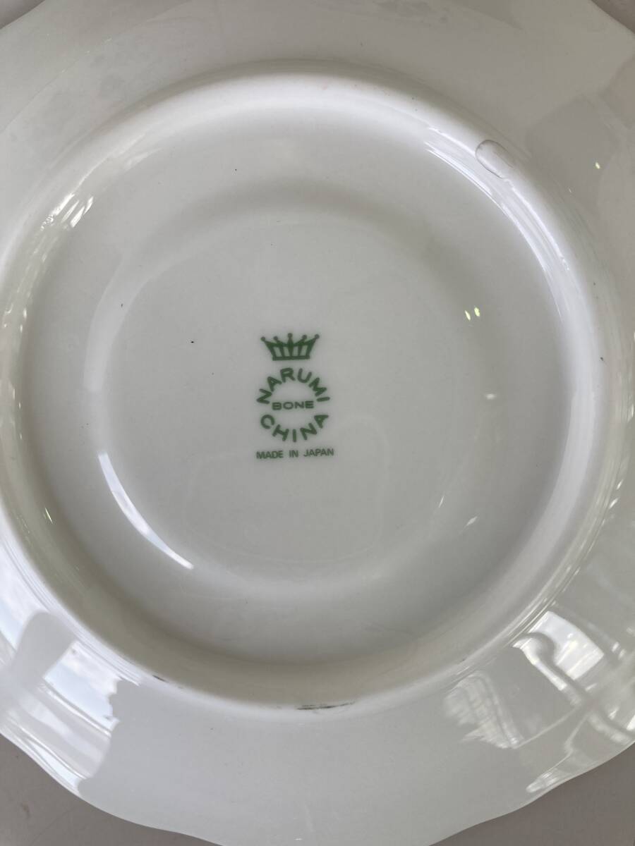 NARUMI コーヒーカップ＆ソーサー 3客/ナルミ BONE CHINA ボタニカル柄☆中古_画像5