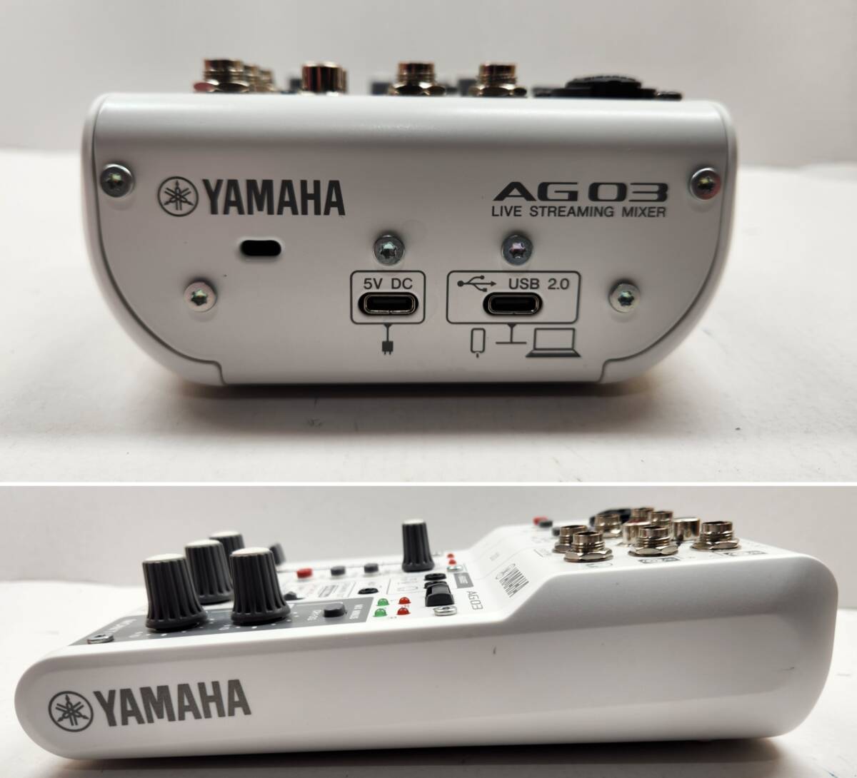 【9898】YAMAHA AG 03 MK2 オーディオインターフェース ミキサー DTM ライブストリーミングミキサー ホワイト 通電、接続のみ確認 中古品 _画像8