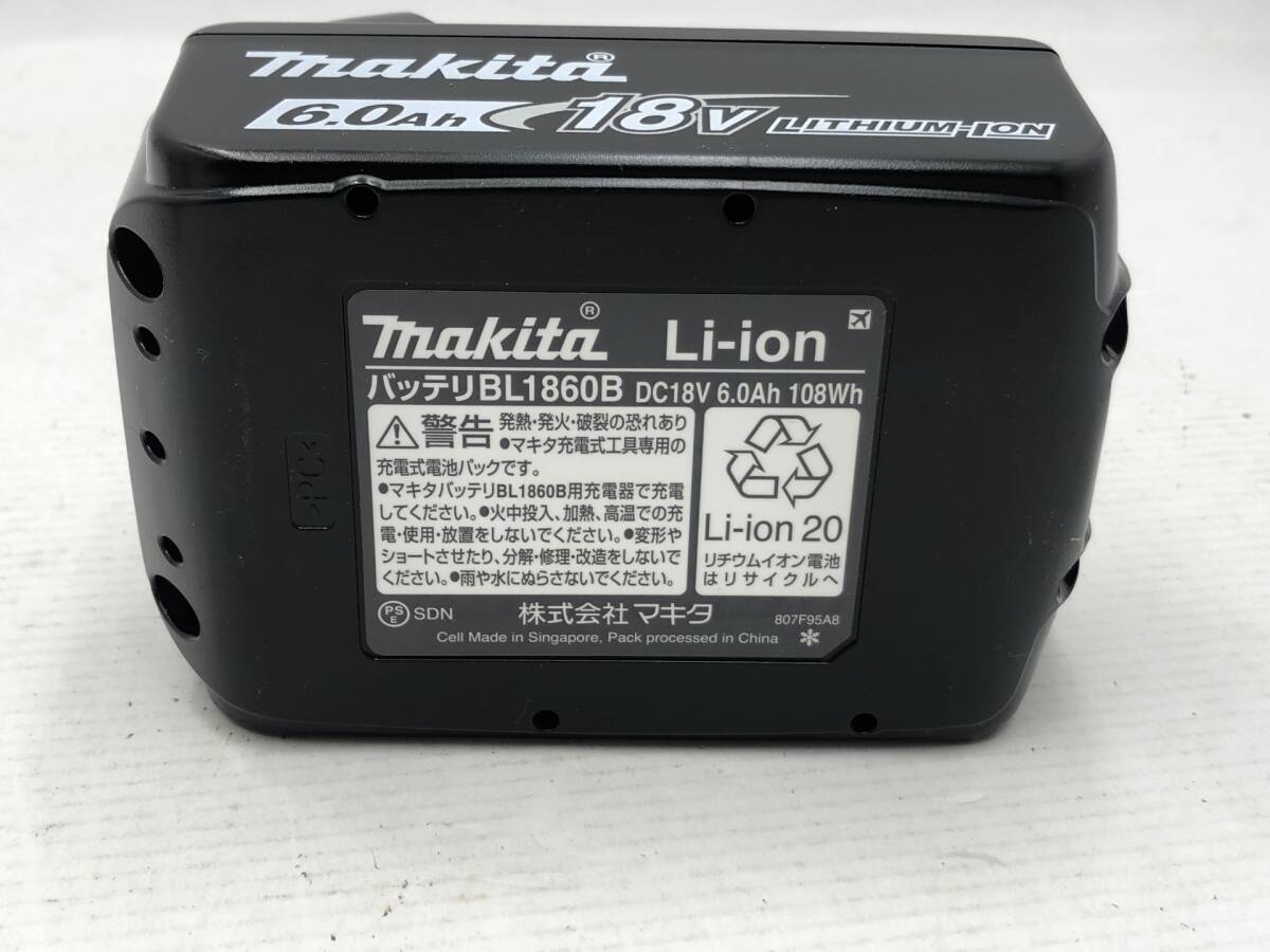 【9478】makita マキタ バッテリ BL1860B 18V 6.0Ah リチウムイオンバッテリ 雪マーク 残量表示付き 動作確認済み 中古品_画像5