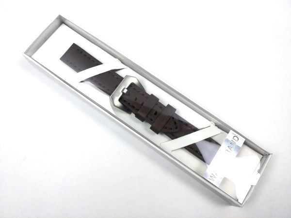 ミリタリー腕時計ベルト ウォッチバンド 本革レザー バネ棒付属 20mm ダークブラウンの画像7