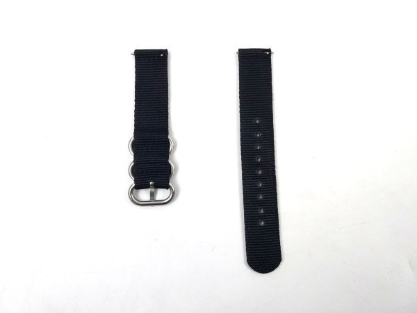 ナイロン製ミリタリーストラップ 交換用腕時計ベルト クイックリリース ブラック 18mmの画像2