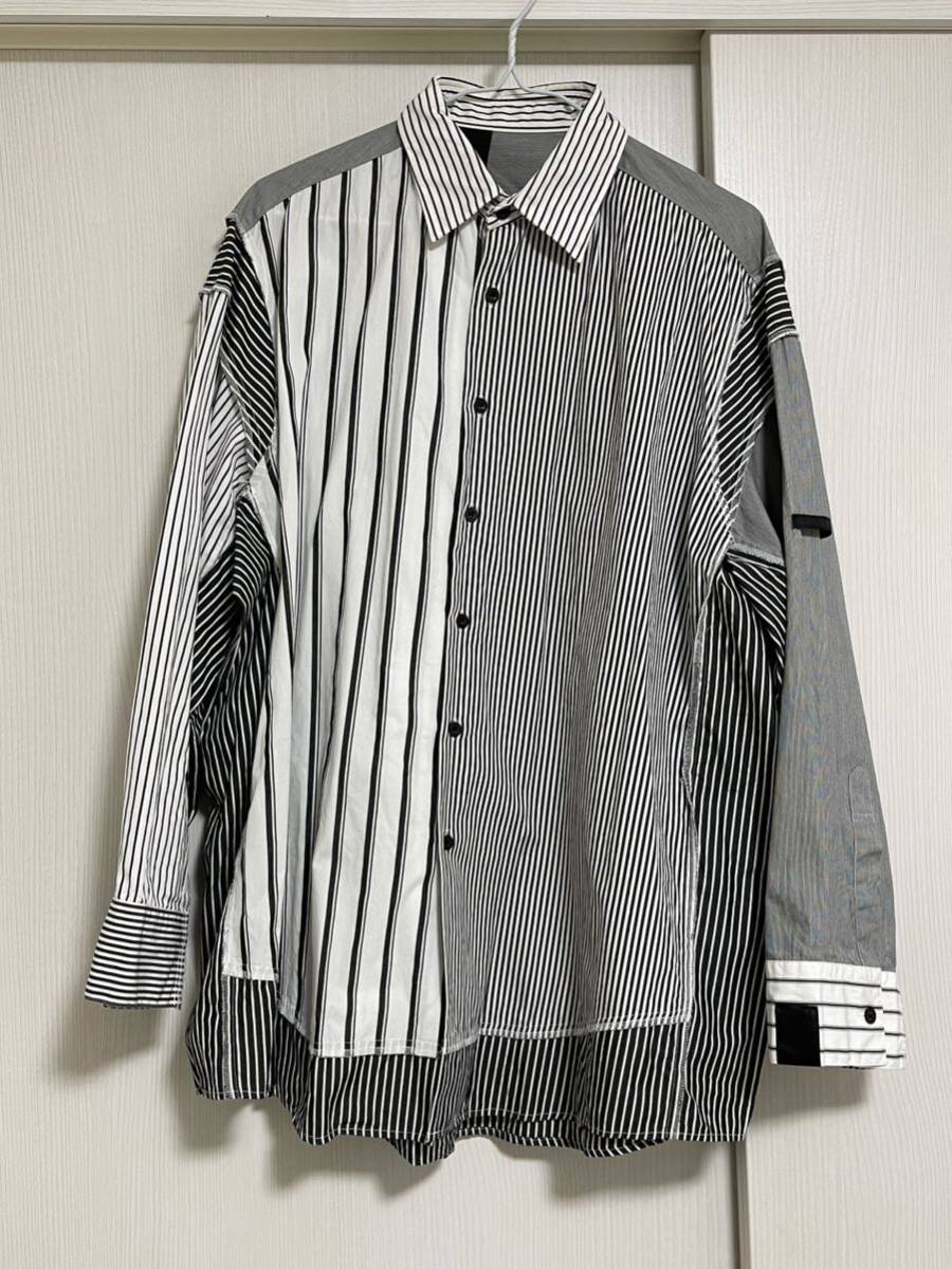 N.HOOLYWOOD OVER Size STRIPE Shirt エヌハリウッド オーバーサイズ ストライプ シャツ 再構築 36