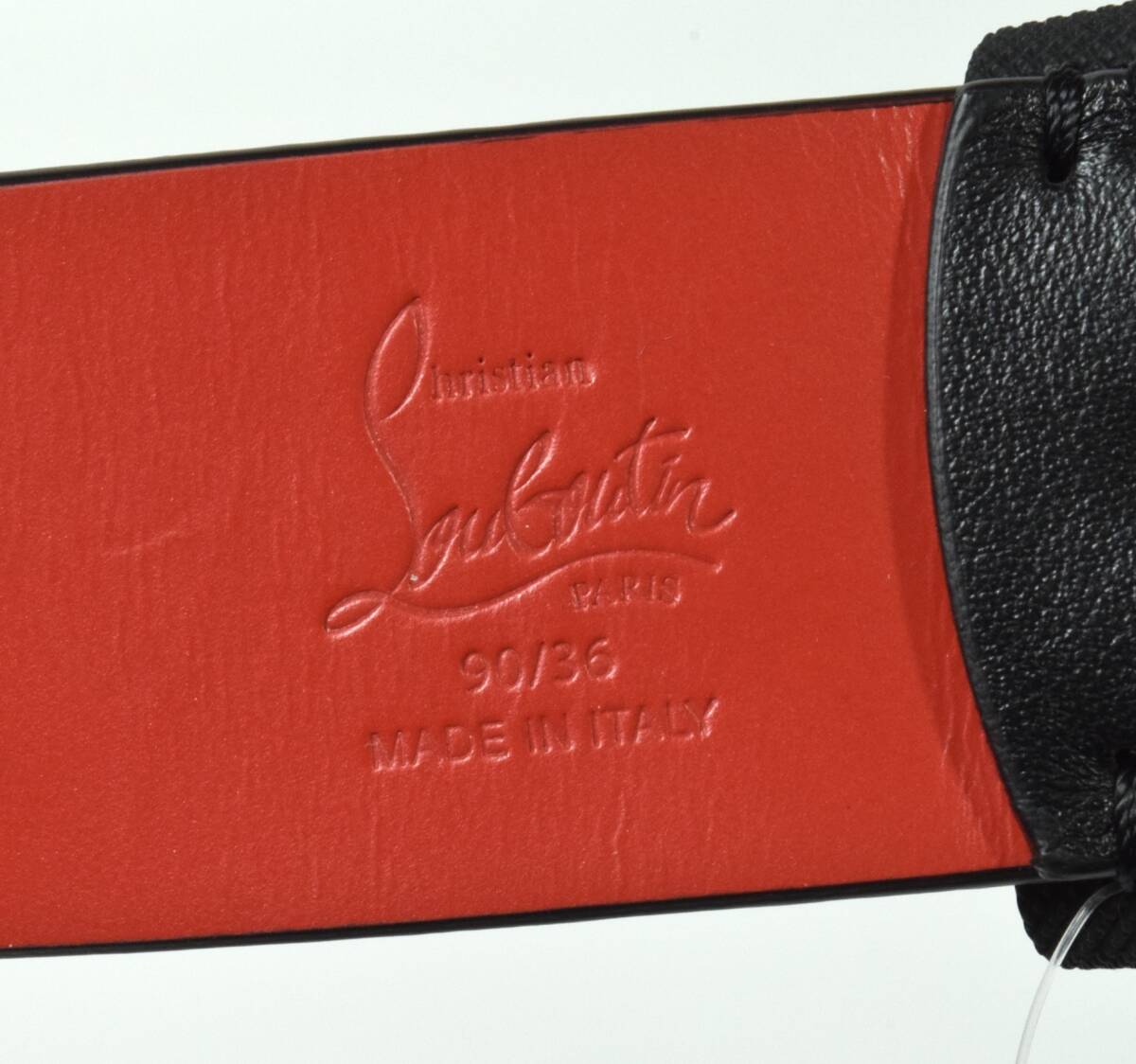 未使用 Christian Louboutin クリスチャン ルブタン RICKY BELT 35 CALF リッキーベルト メンズ レザー ベルト 90 (85〜95) マットブラック_画像8