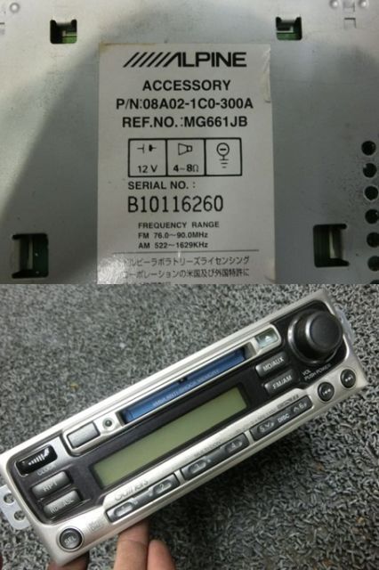 ★激安!☆ALPINE アルパイン MDデッキ MX-110J MG661JB 08A02-1C0-300A オーディオ プレーヤー ホンダ Gathers / ZF8-999_画像3