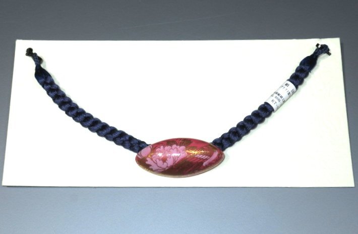 . золотой 1665 Kutani * Sakura цвет ...... керамика предмет используя . мужской * прикладное искусство перо тканый шнур К. средний оригинал один пункт предмет маленький шнур. фиолетовый темно-синий 