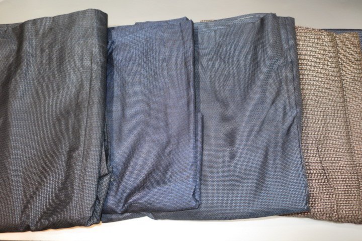 壱火1733 すべて本絹の男着物１０着セットК泥大島・泥藍大島・米澤亀甲絣 サイズいろいろですが着用可能の全て躾付きの上物ですの画像2