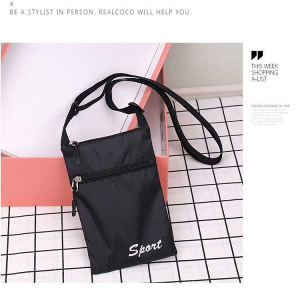  black shoulder bag diagonal .. Mini bag smartphone pouch light weight compact mama smartphone man and woman use lady's men's black free shipping 