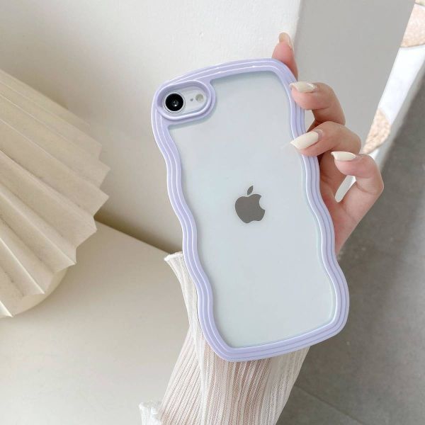 D在庫処分 紫 iPhone SE2 (2020) 第2世代 ケース カバー 可愛い 女性 人気 アイフォン 保護 丈夫 頑丈 耐衝撃 裏面 透明 パープル Appleの画像1