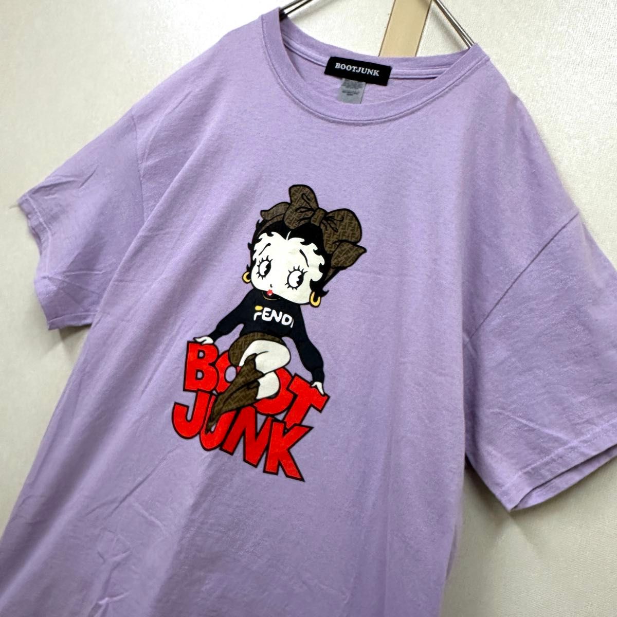 BOOTJUNK ベティブープ BETTY BOOP ベティちゃん 紫 L  ベティちゃん ベティブープ Tシャツ