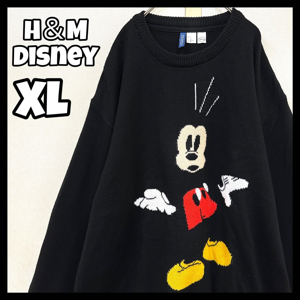 H＆M Disney ミッキーセーター インターシャデザインセーター XL ミッキーマウス ニット アクリル