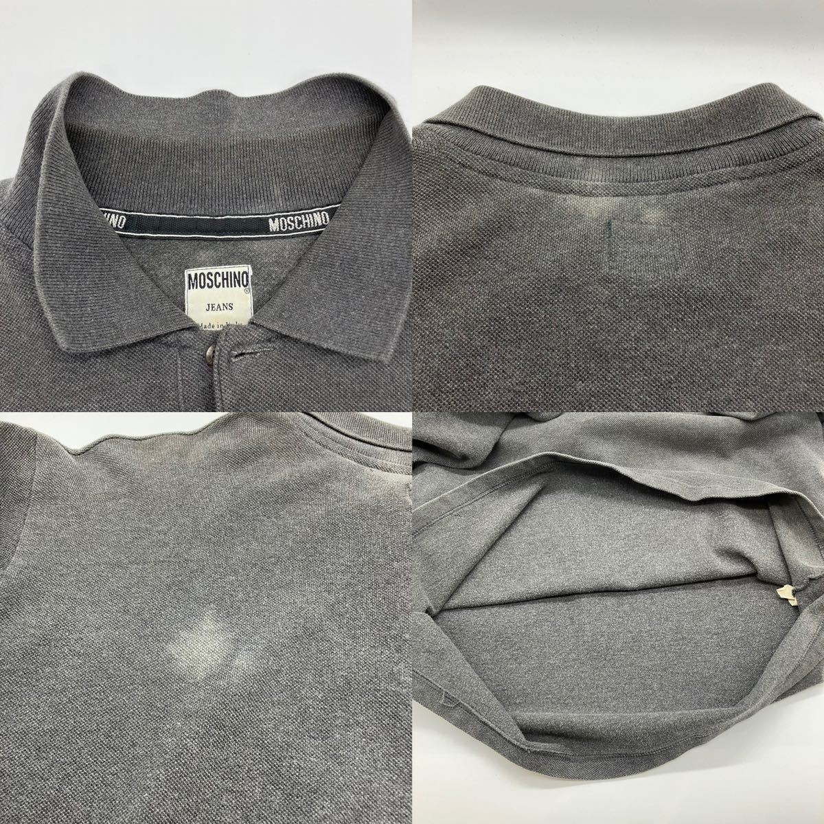 OLD MOSCHINO JEAMS Long Sleeve Polo Shirt オールド モスキーノ ジーンズ ポロシャツ 長袖 F395_画像8