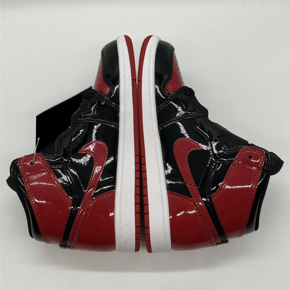 【21cm】 新品Nike PS Air Jordan 1 High OG Patent Bred ナイキ エアジョーダン1 ハイ パテントブレッド キッズ (AQ2664-063) F422_画像5